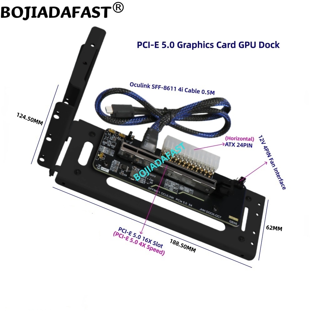 Oculink Egpu Dock Graphics Card - بطاقة رسومات خارجية PCI-E 5.0 X4