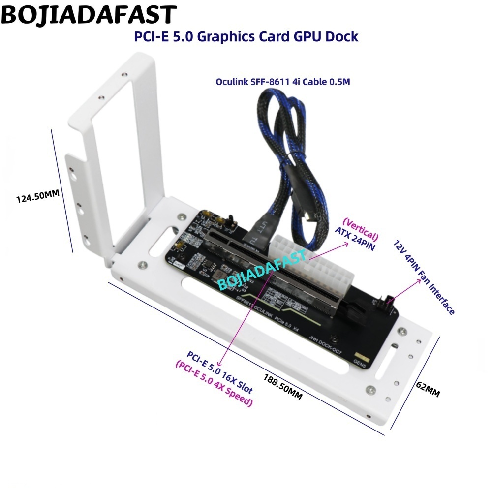 Oculink Egpu Dock Graphics Card - بطاقة محول PCI-E 5.0 16X GEN5