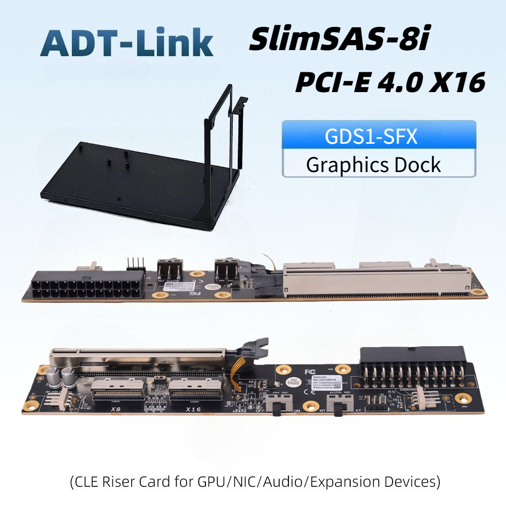 Oculink Egpu Dock Graphics Card - حامل بطاقة رسومات خارجية Dual SlimSAS