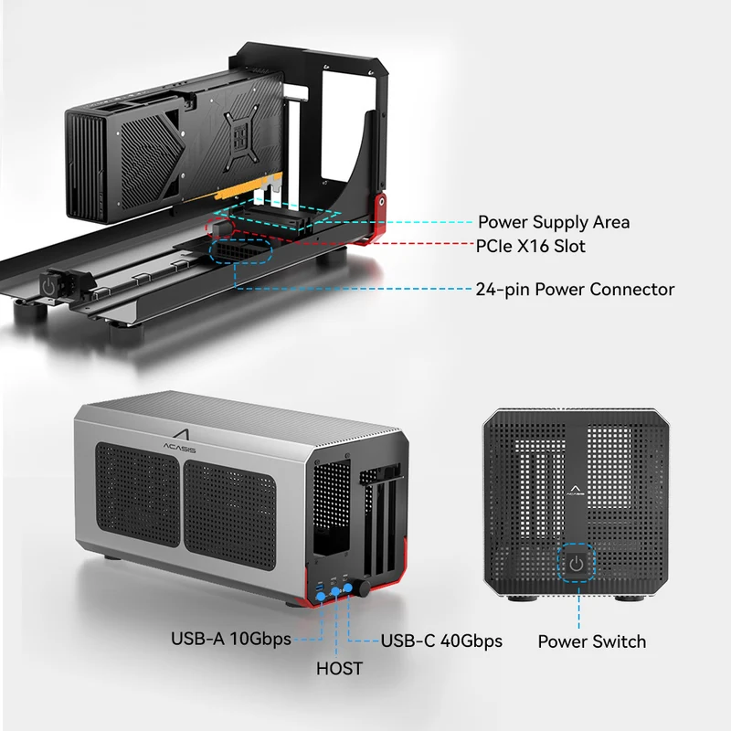 علبة Acasis eGPU بسرعة 40 جيجا - مراجعة Thunderbolt 4 External Gpu Enclosure وسعره